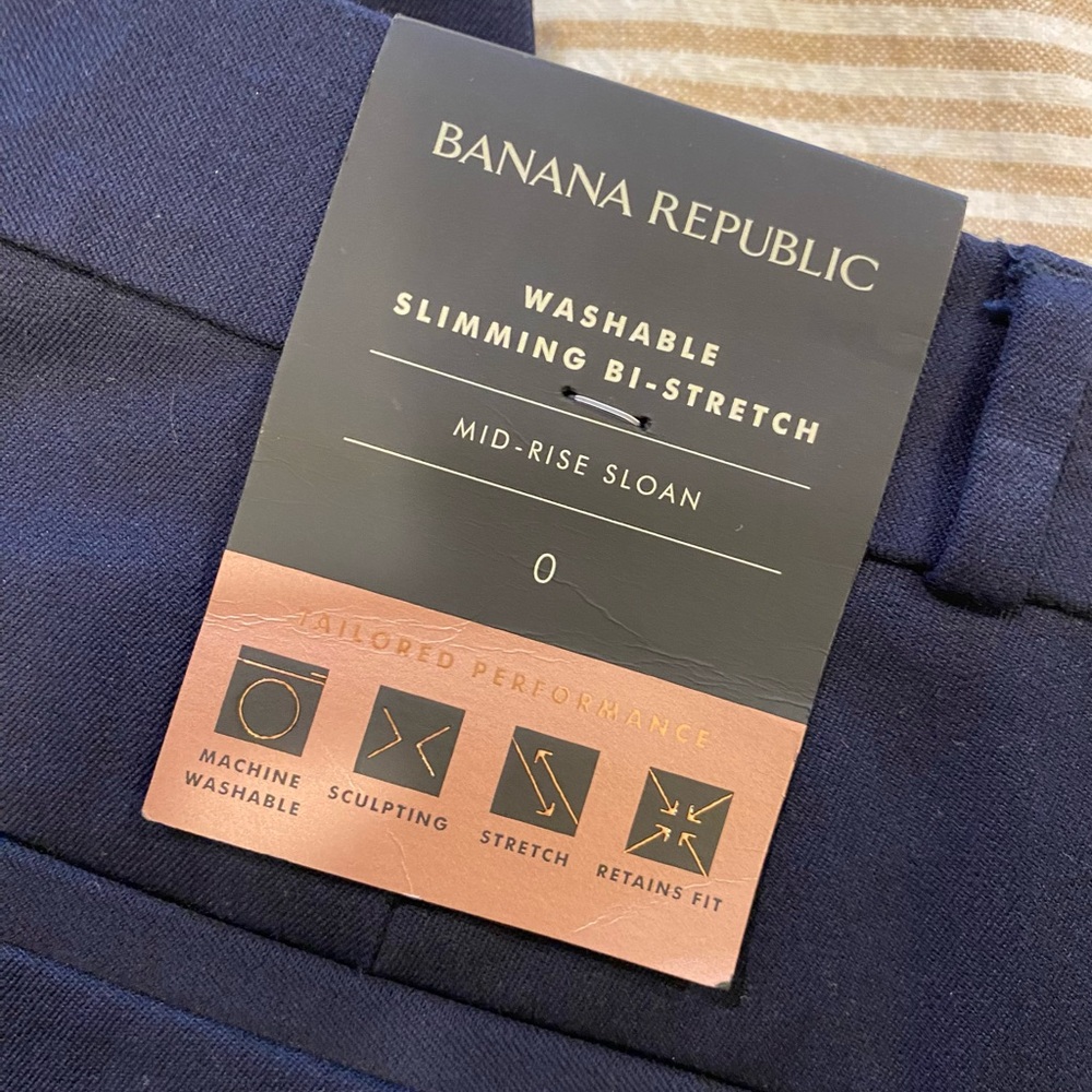 Banana Republic Navy Mid Rise Sloan Pants